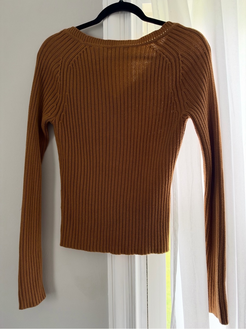 Moda International Ribbed Button-Front Sweater - Size Medium - Picture 2 of 4